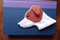Smudge Dog used as bookmark.