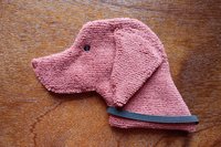 Soft, microfiber terry cloth towels cut, sewn, and made in the shape of a Vizsla
