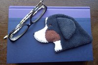 Smudge Dog used as a bookmark.