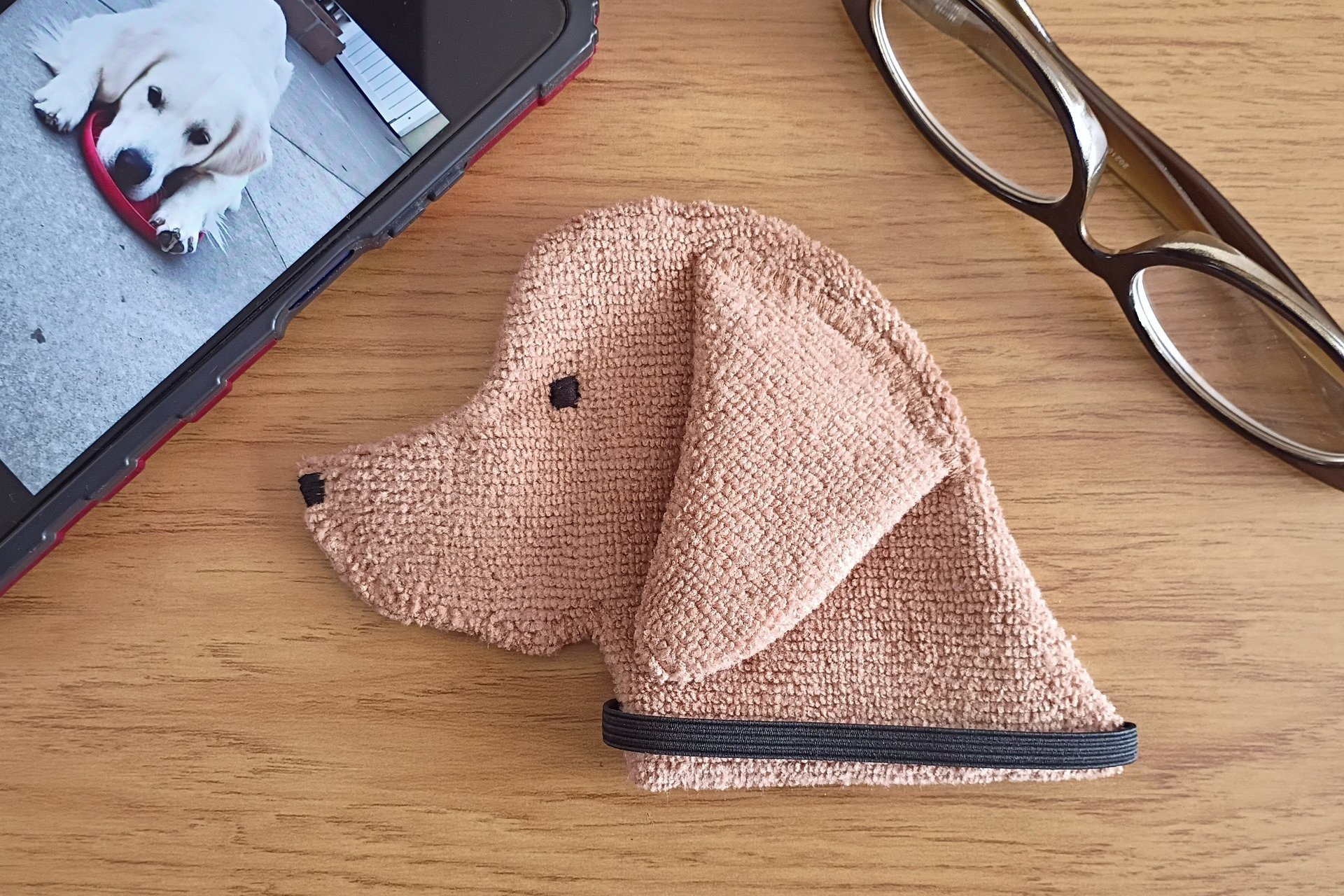 Smudge Dog Retriever "Gibby" Microfiber Cleaning Cloth, Golden/Labrador Retriever