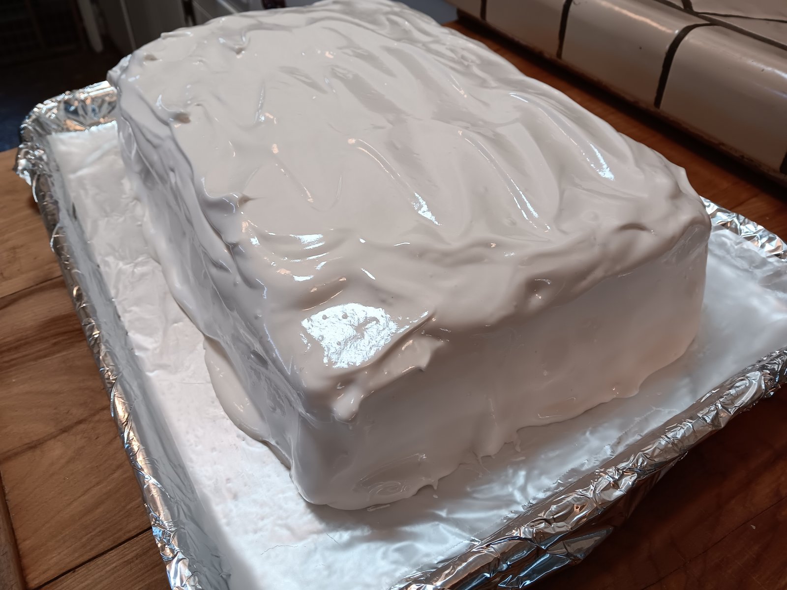Frosted Royal Hawaiian cake. 