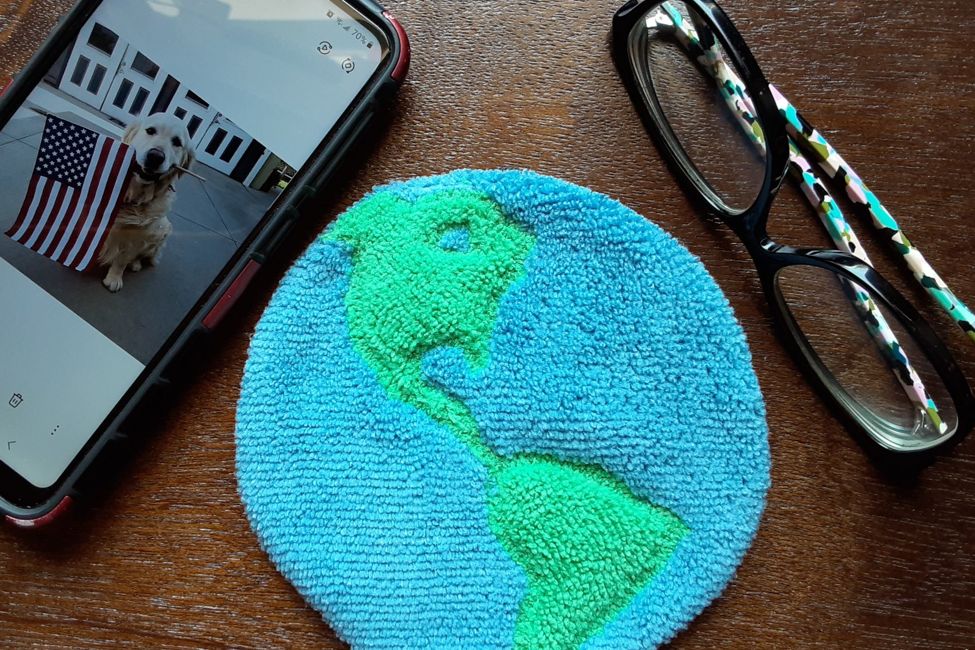 Showing scale of Clean Earth with two of the many items it can clean and polish: