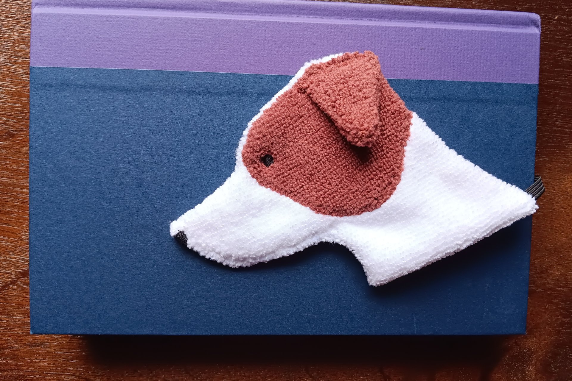 Smudge Dog used as bookmark.